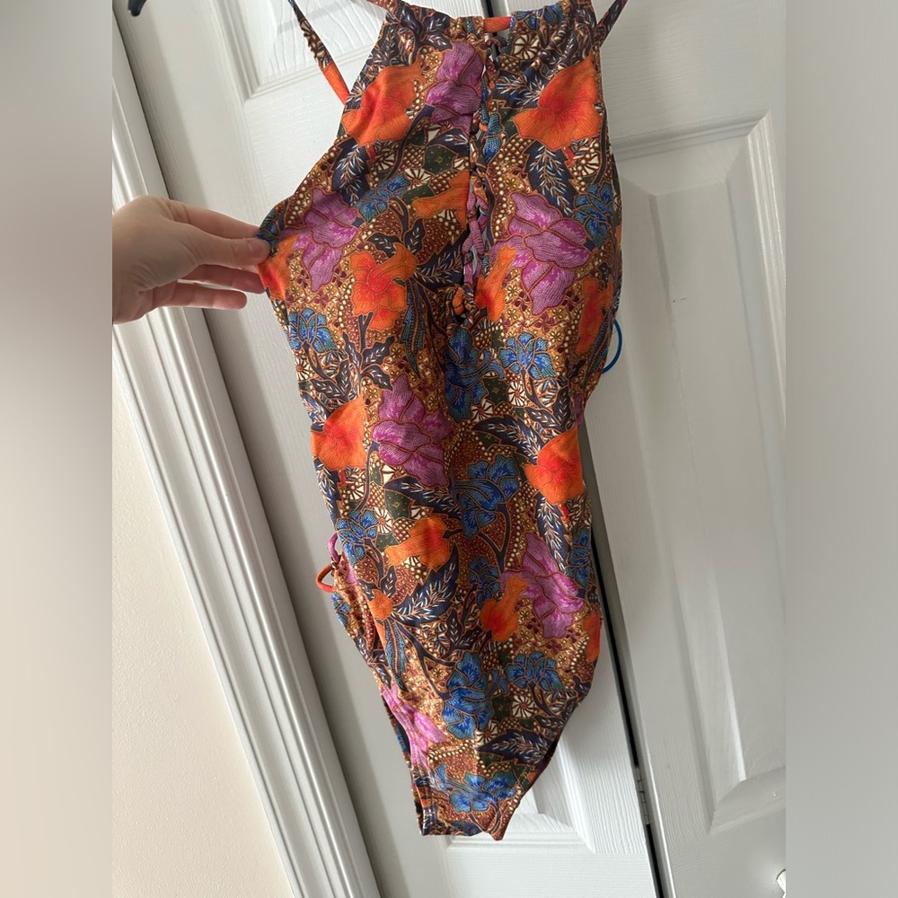 NWT Swimsuits For All One Piece Paisley Size 8 Halter Cross Back